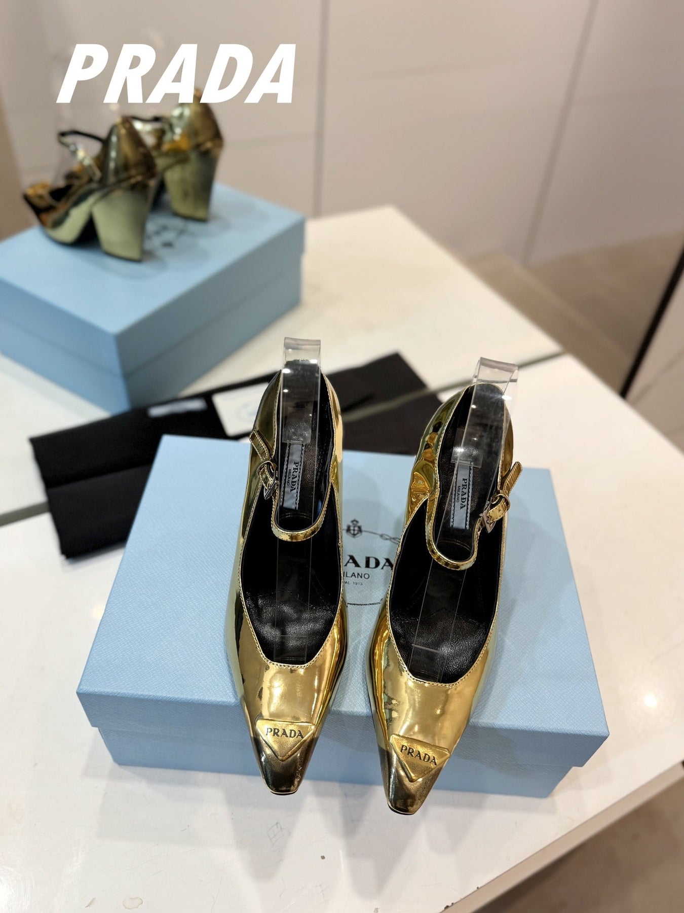 PRA BRUSHED PUMPS METALLIC GOLD LAMBSKIN