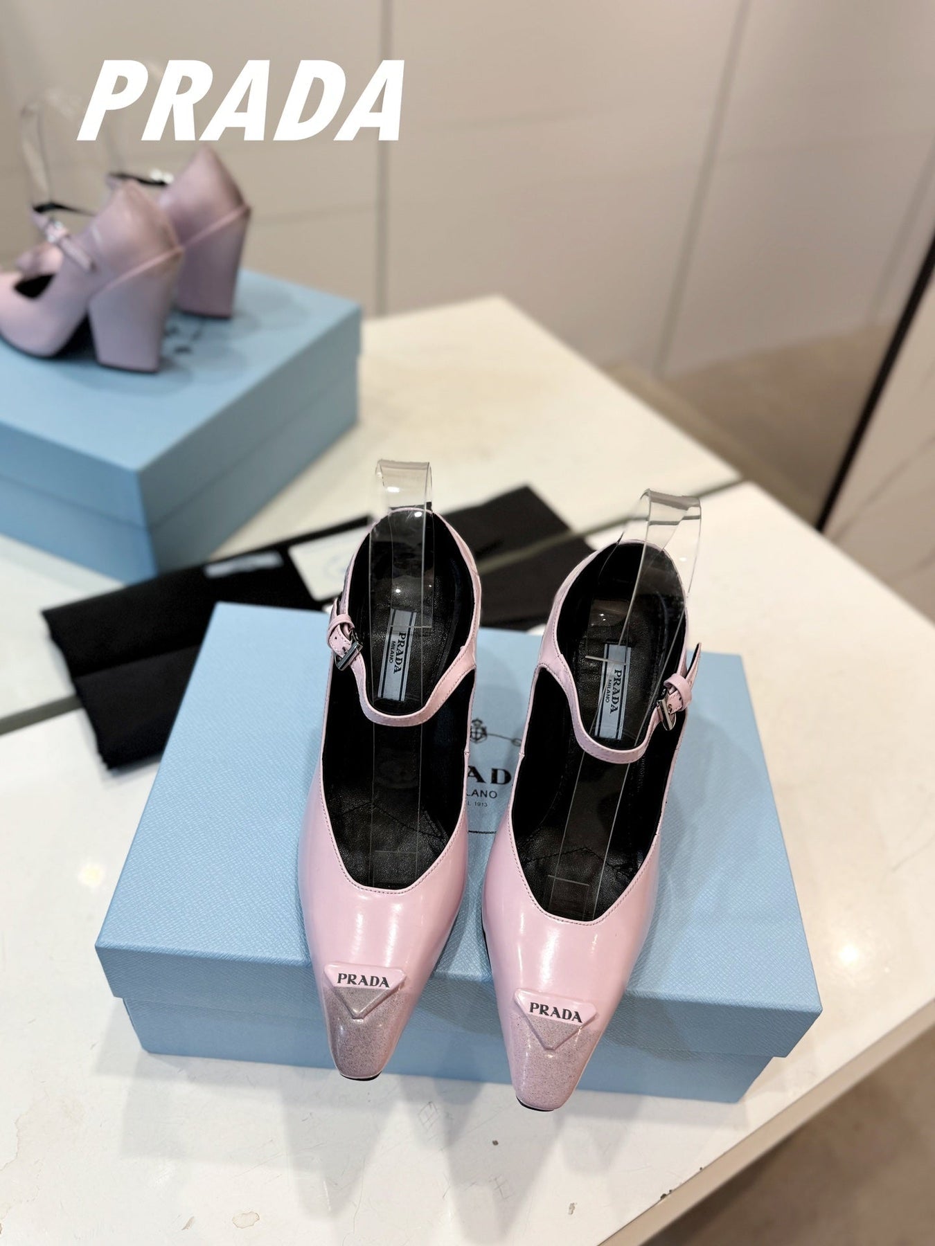 PRA BRUSHED PUMPS PASTEL PINK LAMBSKIN