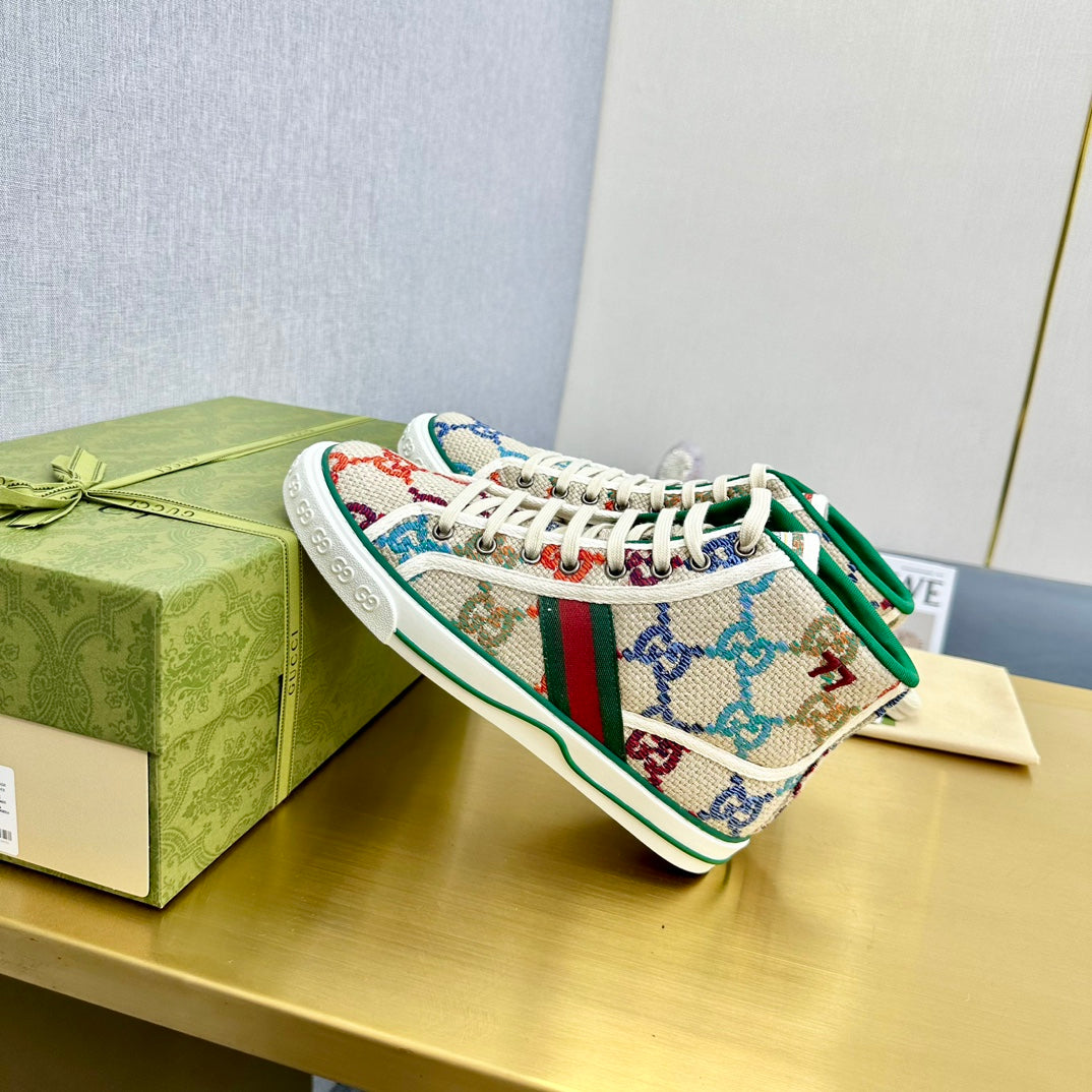 GG TENNIS 1977 HIGH-TOP TRAINER CREAM CANVAS