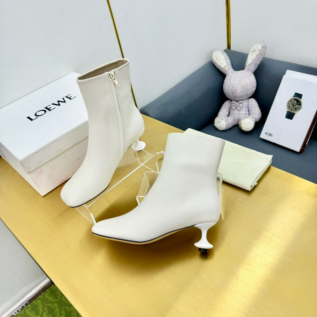LW TOY ANKLE BOOTIE WHITE NAPPA LAMBSKIN
