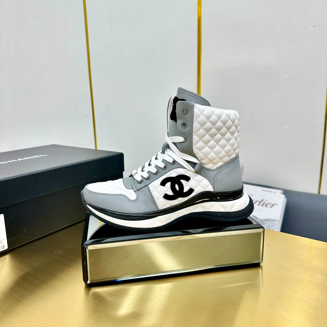 ATHLETIC SHOES IN WHITE MIX ASH GRAY CALFSKIN