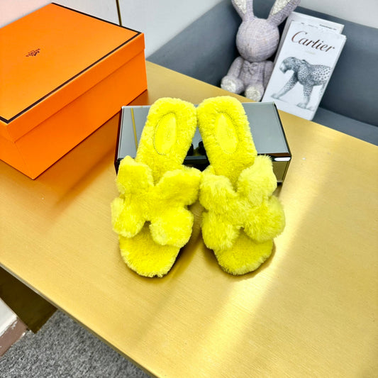 ORAN SHEARLING SANDALS SUNSHINE YELLOW