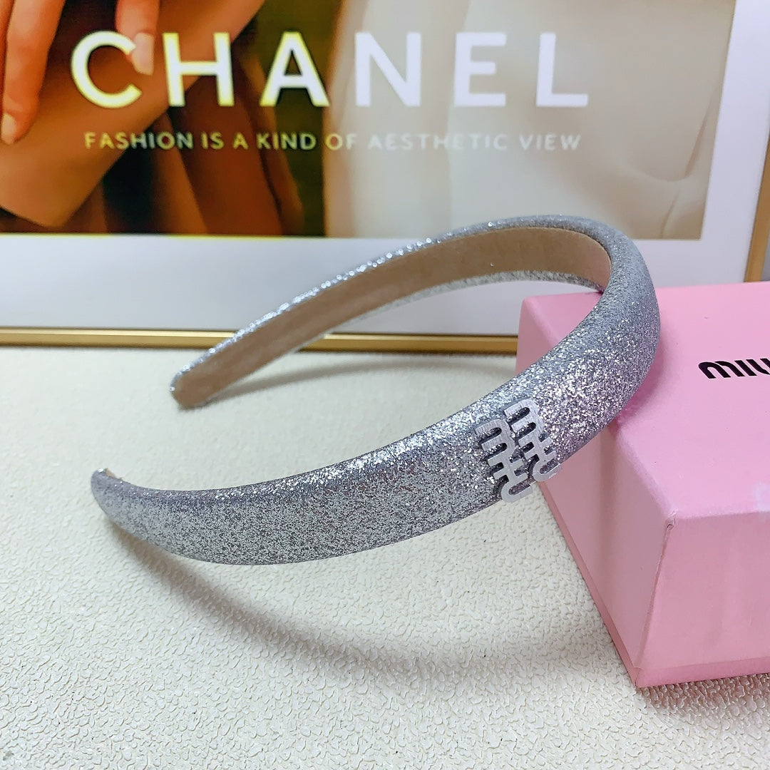 HEADBAND IN SILVER GLITTER FABRIC 174109