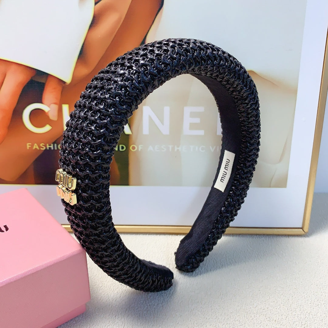 HEADBAND IN BLACK RAFFIA 241189