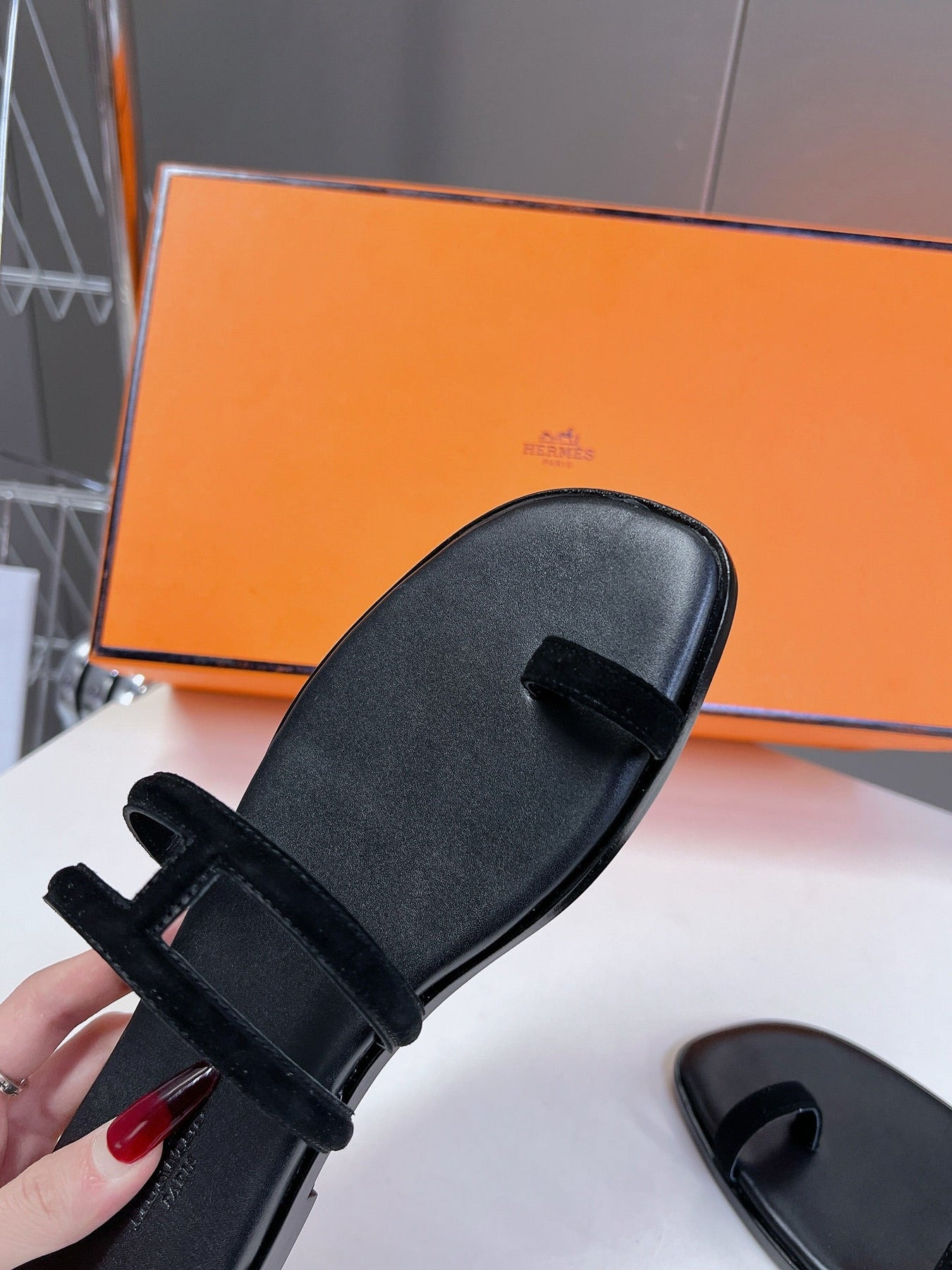 Georgia Sandals Black Suede Black Calfskin