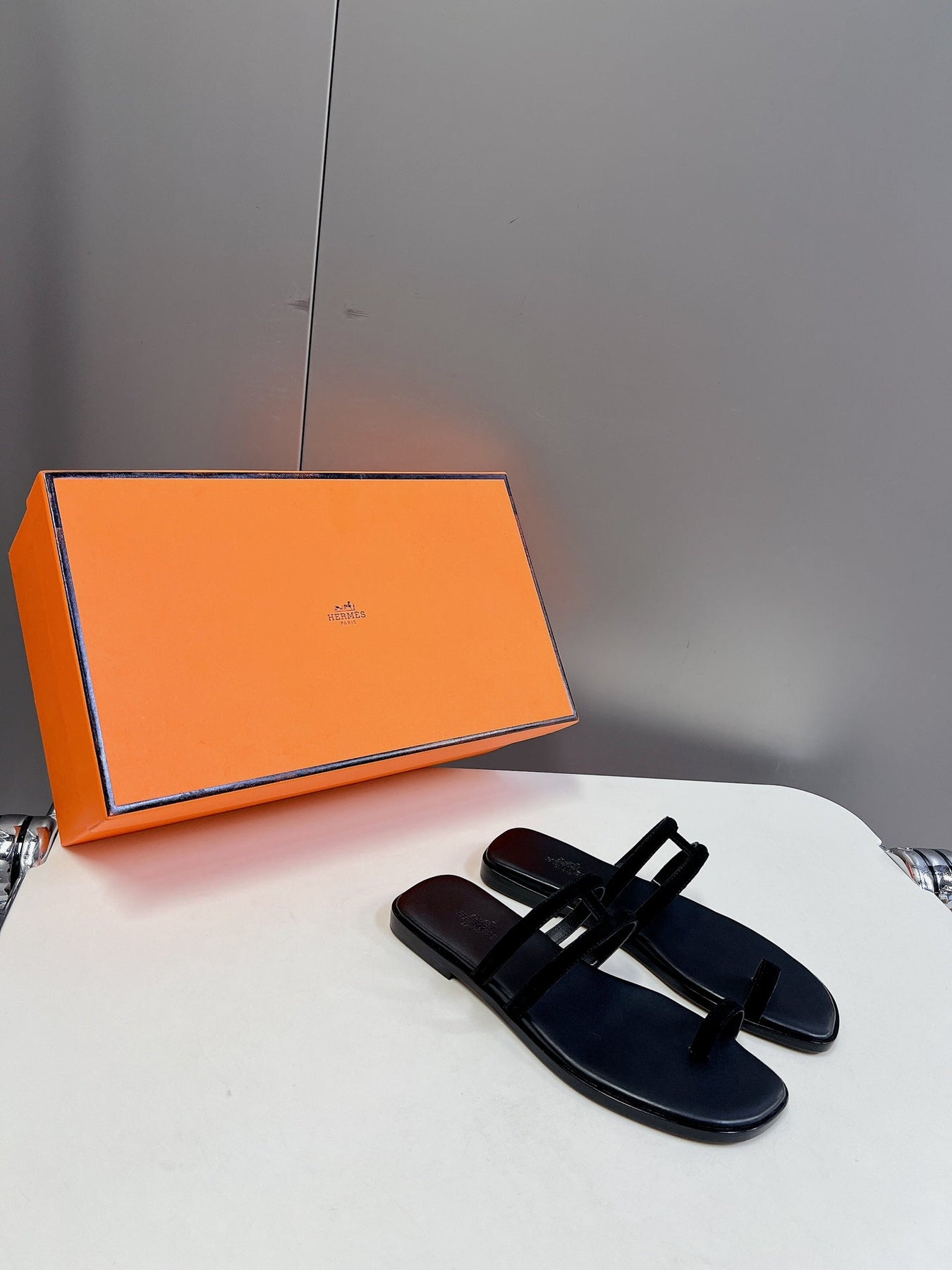 Georgia Sandals Black Suede Black Calfskin