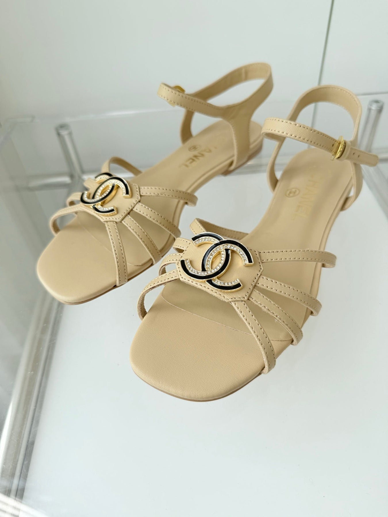FLAT SANDALS 1 CM IN FLAX YELLOW LAMBSKIN