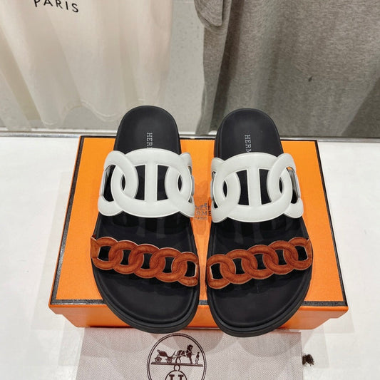 EXTRA SANDAL BLACK MIX WHITE MIX SYRUP CALFSKIN