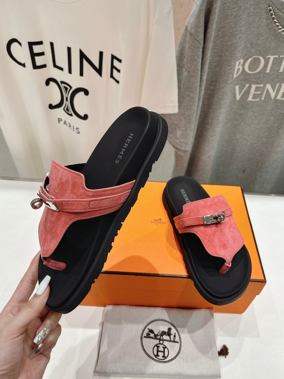 EMPIRE SANDAL BLACK MIX PINK SUEDE